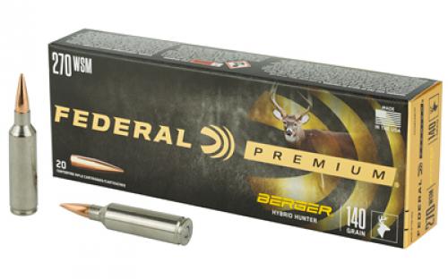 Federal Premium, Berger Hybrid Hunter, 270 Winchester Short Magnum, 140Grain, 20 Round Box P270WSMBCH1