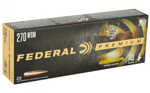 Federal Premium, Berger Hybrid Hunter, 270 Winchester Short Magnum, 140Grain, 20 Round Box P270WSMBCH1