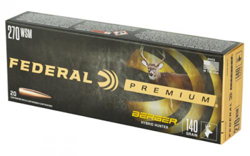 Federal Premium, Berger Hybrid Hunter, 270 Winchester Short Magnum, 140Grain, 20 Round Box P270WSMBCH1