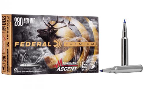 Federal Premium, 280 Ackley Improved, 155 Grain, Terminal Ascent, 20 Round Box P280AITA1