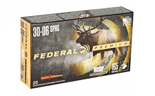 Federal Premium, 30-06, 165 Grain, Nosler Partition, 20 Round Box P3006AD