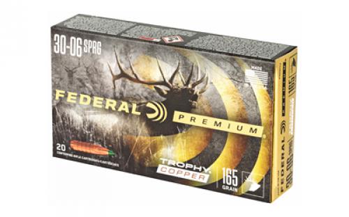 Federal Premium, 30-06, 165 Grain, Trophy Copper, Lead Free, 20 Round Box, California Certified Nonlead Ammunition P3006TC2