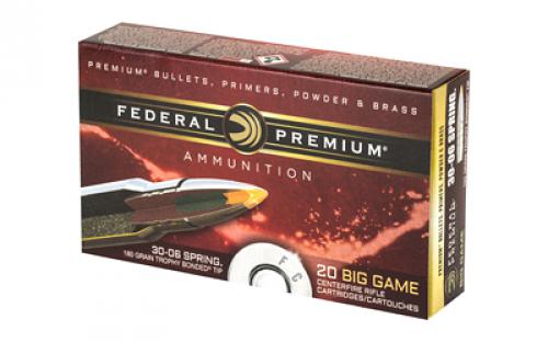 Federal Premium, 30-06, 180 Grain, Trophy Bonded Tip, 20 Round Box P3006TT1