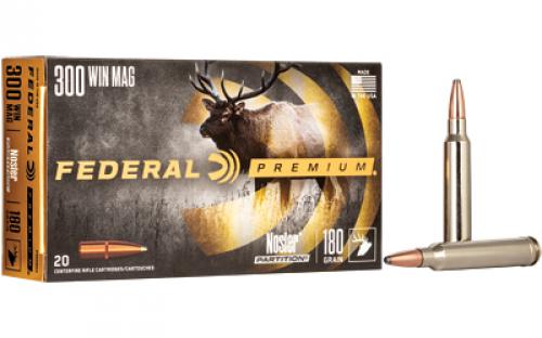 Federal Premium, 300 WIN MAG, 180 Grain, Nosler Partition, 20 Round Box P300WD2