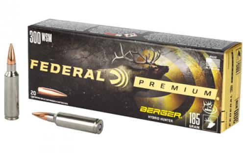 Federal Premium, Berger Hybrid Hunter, 300 WSM, 185 Grain, 20 Round Box P300WSMBCH1