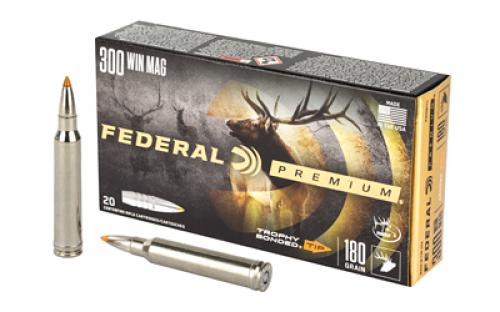 Federal Premium, 300 WIN MAG, 180 Grain, Trophy Bonded Tip, Hollow Point, 20 Round Box P300WTT1