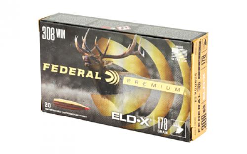 Federal Federal Premium, Extremely Low Drag eXpanding, 308 Winchester, 178 Grain, Polymer Tip, 20 Round Box P308ELDX1