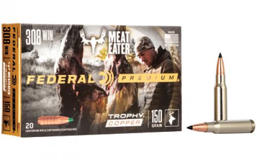 Federal Premium, 308WIN, 150 Grain, Trophy Copper, Lead Free, 20 Round Box, California Certified Nonlead Ammunition P308TC3