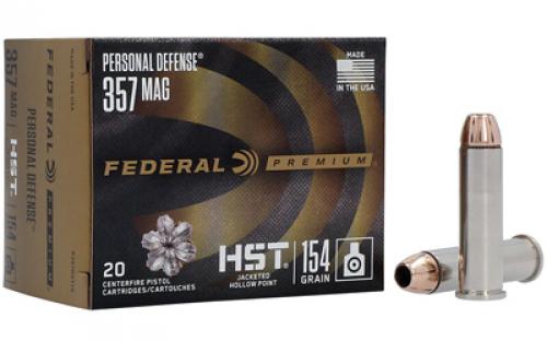 Federal 357 Magnum, 154 Grain, Jacketed Hollow Point, 20 Round Box P357HST1S