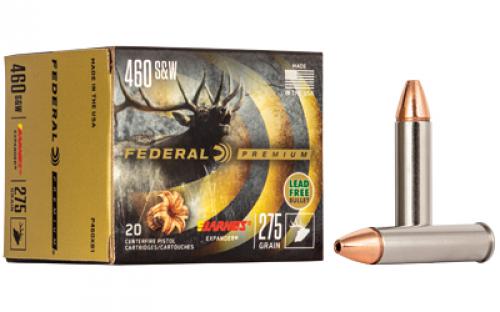 Federal Premium, 460 S&W, 275 Grain, Barnes Expander, Lead Free, 20 Round Box, California Certified Nonlead Ammunition P460XB1