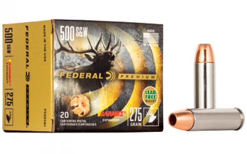 Federal Premium, 500 S&W, 275 Grain, Barnes Expander, Lead Free, 20 Round Box, California Certified Nonlead Ammunition P500XB1