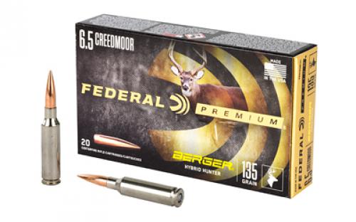 Federal Premium, Berger Hybrid Hunter, 6.5 Creedmoor, 135 Grain, 20 Round Box P65CRDBCH1