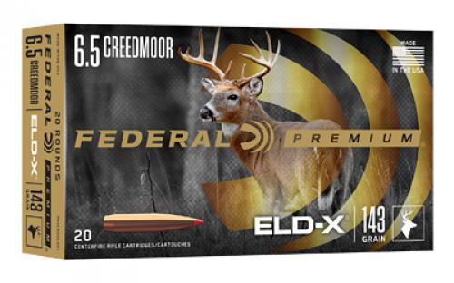 Federal Federal Premium, Extremely Low Drag eXpanding, 6.5 Creedmoor, 143 Grain, Polymer Tip, 20 Round Box P65CRDELDX1