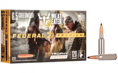 Federal Premium, 6.5 CREEDMOOR, 120 Grain, Trophy Copper, Lead Free, 20 Round Box, 200 Round Per Case, California Certified Nonlead Ammunition P65CRDTC1