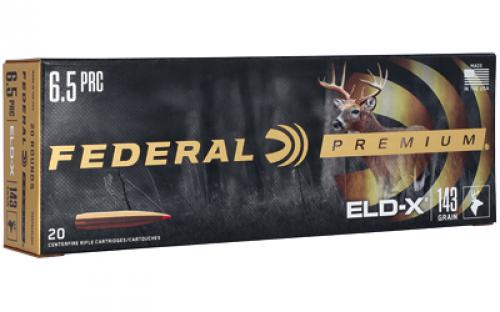 Federal Federal Premium, Extremely Low Drag eXpanding, 6.5 PRC, 143 Grain, Polymer Tip, 20 Round Box P65PRCELDX1