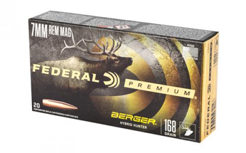 Federal Premium, Berger Hybrid Hunter, 7MM Rem, 168Grain, 20 Round Box P7RBCH1