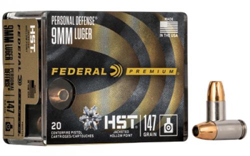 Federal Premium, 9MM, 147 Grain, Jacketed Hollow Point, 20 Round Box P9HST2S