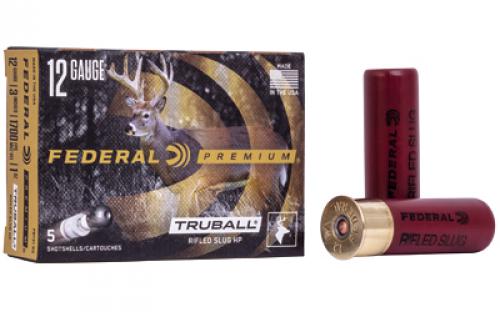 Federal Premium, Vital Shok, 12 Gauge 3, TruBall Slug, Hollow Point, 1oz, 5 Round Box PB131RS