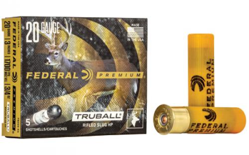 Federal Premium, Vital Shok, 20 Gauge 3, TruBall Slug, Hollow Point, 3/4 oz, 5 Round Box PB209RS