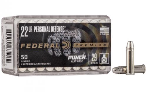 Federal Premium, Punch, 22 LR, 29 Grain, Flat Nose, 50 Round Box PD22L1