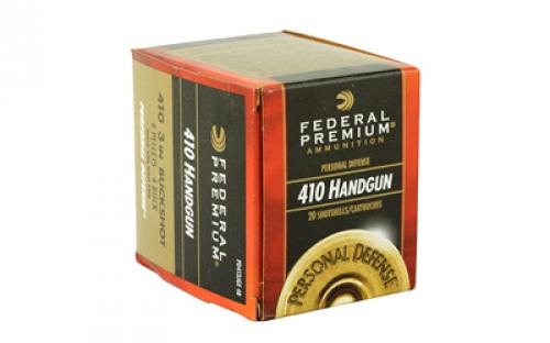 Federal Personal Defense, 410 Gauge, 3", Buckshot, 9 Pellets, 20 Round Box, Designed for Handgun PD413JGE4B