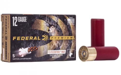 Federal Premium, FLITECONTROL WAD, 12 Gauge 2.75, 00 Buck, Buckshot, 9 Pellets, 5 Round Box PFC15400