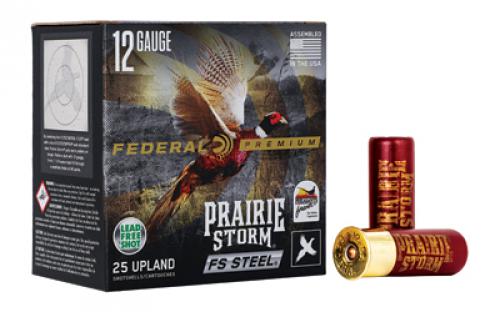 Federal Premium, Prairie Storm, 12 Gauge 2.75, FS Steel, #4, Steel Shot, 25 Round Box PFSX147FS4