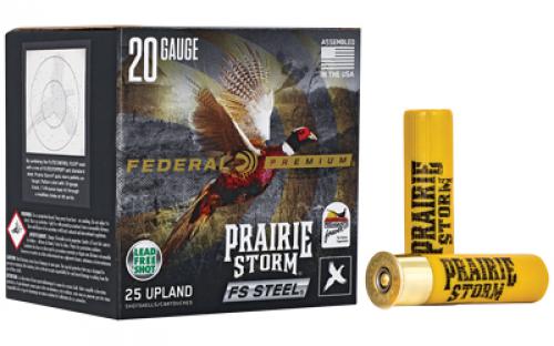 Federal Premium, Prairie Storm, 20 Gauge 3, FS Steel, #3, 7/8 oz, Steel Shot, 25 Round Box PFSX207FS3