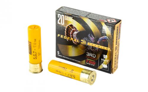 Federal 3rd Degree, 20 Gauge, 3, 5/6/7 Shot Combo, 1.75oz, Flight Control, 5 Round Box PTDX258 567