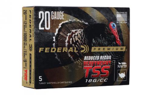 Federal Heavyweight TSS, 20 Gauge 2.75, #9 Shot, 1 1/2oz, 5 Round Box, California Certified Nonlead Ammunition PTSSX257F9