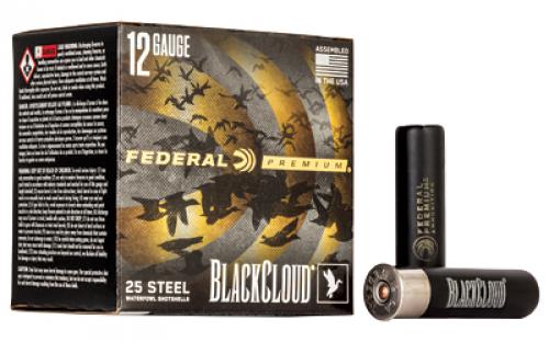 Federal Premium, Black Cloud FS Steel with Flightcontrol Flex Wad, 12 Gauge 3.5, #4, 1 1/2oz, Steel Shot, 25 Round Box PWBX1344