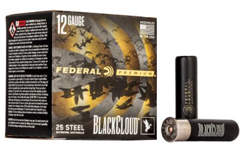 Federal Premium, Black Cloud FS Steel with Flightcontrol Flex Wad, 12 Gauge 3.5, #BB, 1 1/2oz, Steel Shot, 25 Round Box PWBX134BB