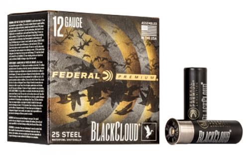 Federal Premium, Black Cloud FS Steel with Flightcontrol Flex Wad, 12 Gauge 3, #2, 1 1/4 oz, Steel Shot, 25Round Box PWBX1422