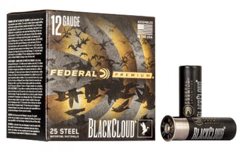 Federal Premium, Black Cloud FS Steel with Flightcontrol Flex Wad, 12 Gauge 3, #BB, 1 1/4 oz, Steel Shot, 25 Round Box PWBX142BB