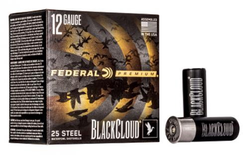 Federal Premium, Black Cloud FS Steel with Flightcontrol Flex Wad, 12 Gauge 2.75, #3, 1 1/8 oz, Steel Shot, 25 Round Box PWBX1473