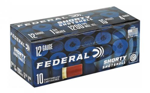 Federal Shorty Shotshell, 12 Gauge 1.75", #4 Buckshot, 10 Rd Box, 100Rd Case SH1294B