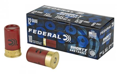 Federal Shorty Shotshell, 12 Gauge 1.75, #8 Shot, 10Rd Box, 100Rd Case SH1298