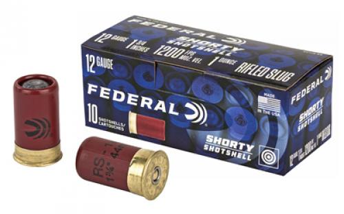 Federal Shorty Shotshell, 12 Gauge 1.75, Rifled Slug, 10Rd Box, 100Rd Case SH129 RS