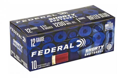 Federal Shorty Shotshell, 12 Gauge 1.75", Rifled Slug, 10Rd Box, 100Rd Case SH129 RS