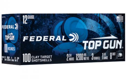 Federal Top Gun, 12 Gauge 2.75, #8, 1 1/8 oz, 100 Round Box TG121008