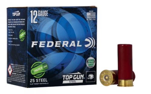 Federal Top Gun, Paper Wad, 12 Gauge 2.75, #7.5, 1 1/8 oz, Lead, 25 Round Box TG12W 7.5