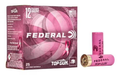 Federal Top Gun, Pink Hulls, 12 Gauge 2.75, #8, 1 1/8 oz, 25 Round Box, 1,145 FPS TGL12P8