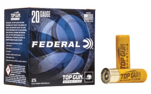 Federal Top Gun Sporting, 20 Gauge 2.75, #7.5, 7/8 oz, 25 Round Box, 1,250 FPS TGS22475