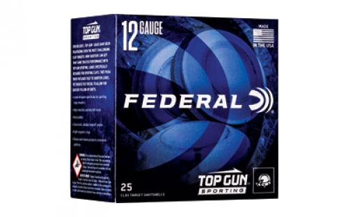 Federal Top Gun Sporting, 12 Gauge 2.75, #7.5, 1 oz, 25 Round Box, 1,300 FPS TGSH1275