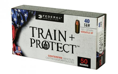 Federal Train & Protect, 40 S&W, 180 Grain, Versatile Hollow Point, 50 Round Box TP40VHP1