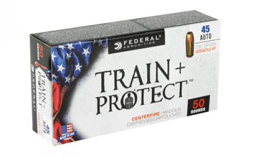 Federal Train & Protect, 45 ACP, 230 Grain, Versatile Hollow Point, 50 Round Box TP45VHP1