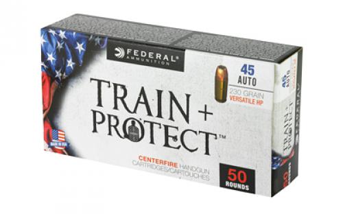 Federal Train & Protect, 45 ACP, 230 Grain, Versatile Hollow Point, 50 Round Box TP45VHP1