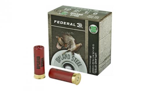 Federal Field & Range Steel, 12 Gauge, 2.75, #6, 1 1/8 oz, Steel Shot, 25 Round Box, California Certified Nonlead Ammunition USH126