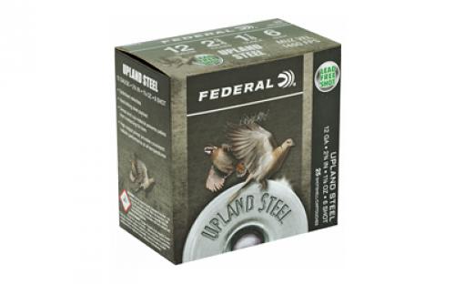 Federal Field & Range Steel, 12 Gauge, 2.75", #6, 1 1/8 oz, Steel Shot, 25 Round Box, California Certified Nonlead Ammunition USH126