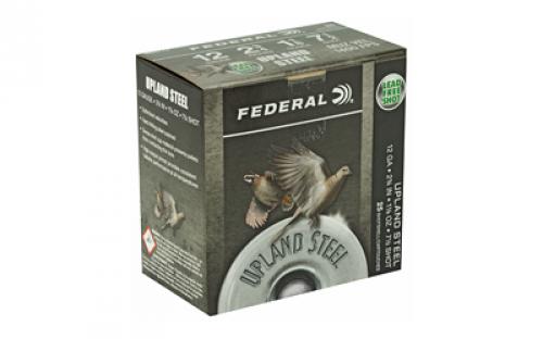 Federal Upland Steel, 12 Gauge 2.75", #7.5, 1 1/8 oz, Steel Shot, 25 Round Box, California Certified Nonlead Ammunition USH1275